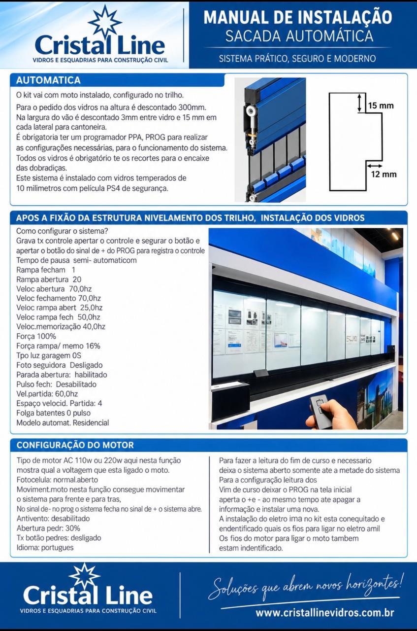 Manual de instalação sacada automática